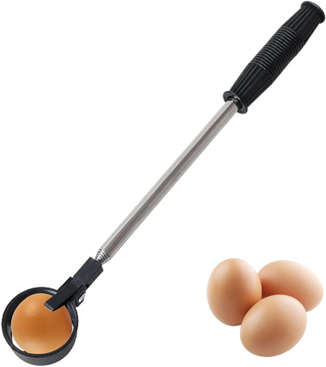 Eierverzamelaar - Grijper & Oogster - Plukken van Producten - Telescopisch Verstelbaar - Tot 195cm - Zwart