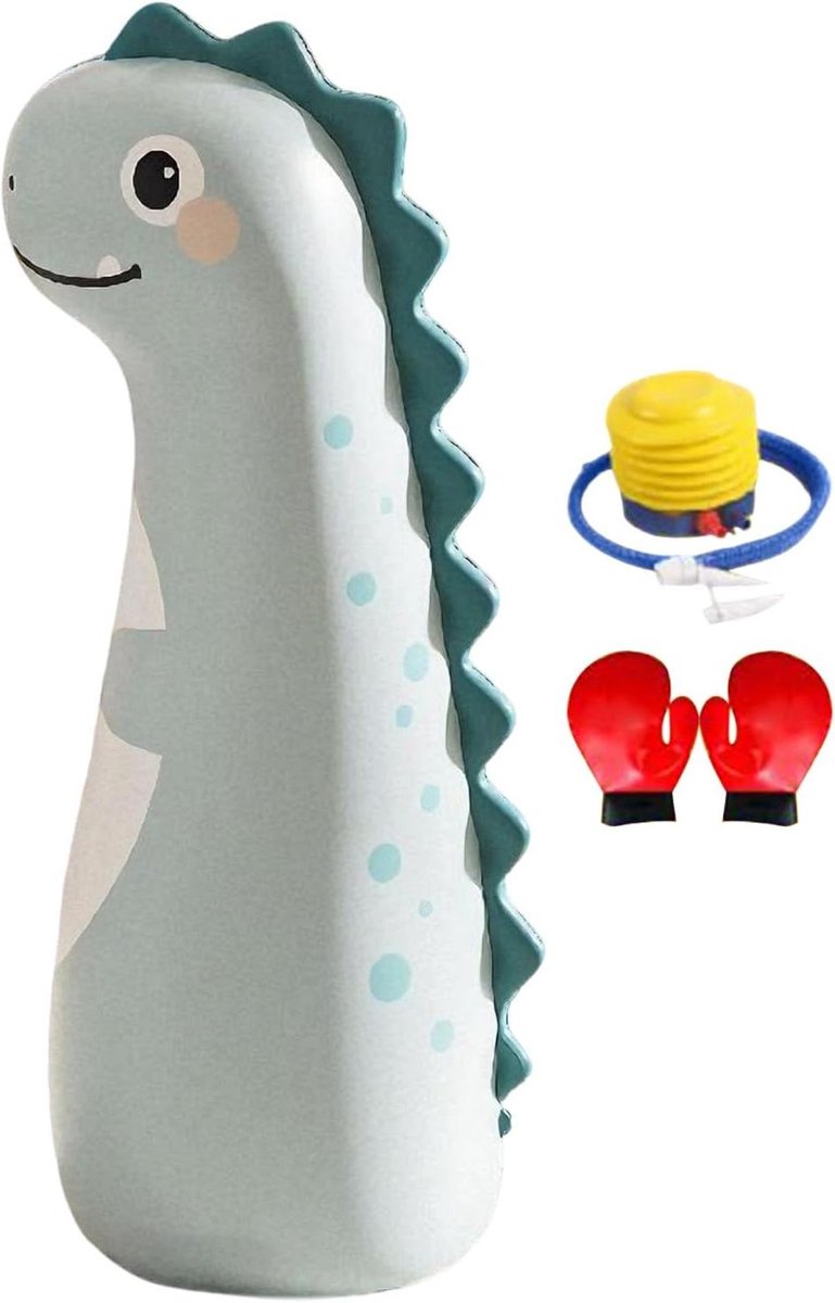 Opblaasbare Bokszak - Boksset Kinderen - Actief Spelen - Stabiele Waterbasis - 120 cm Hoog - Dinosaurus