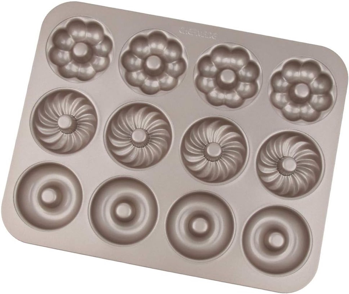 Donut Cakevorm - Bakplaat Muffin - Zelf Bakken - Anti-aanbaklaag - 12-Cell - Zwart