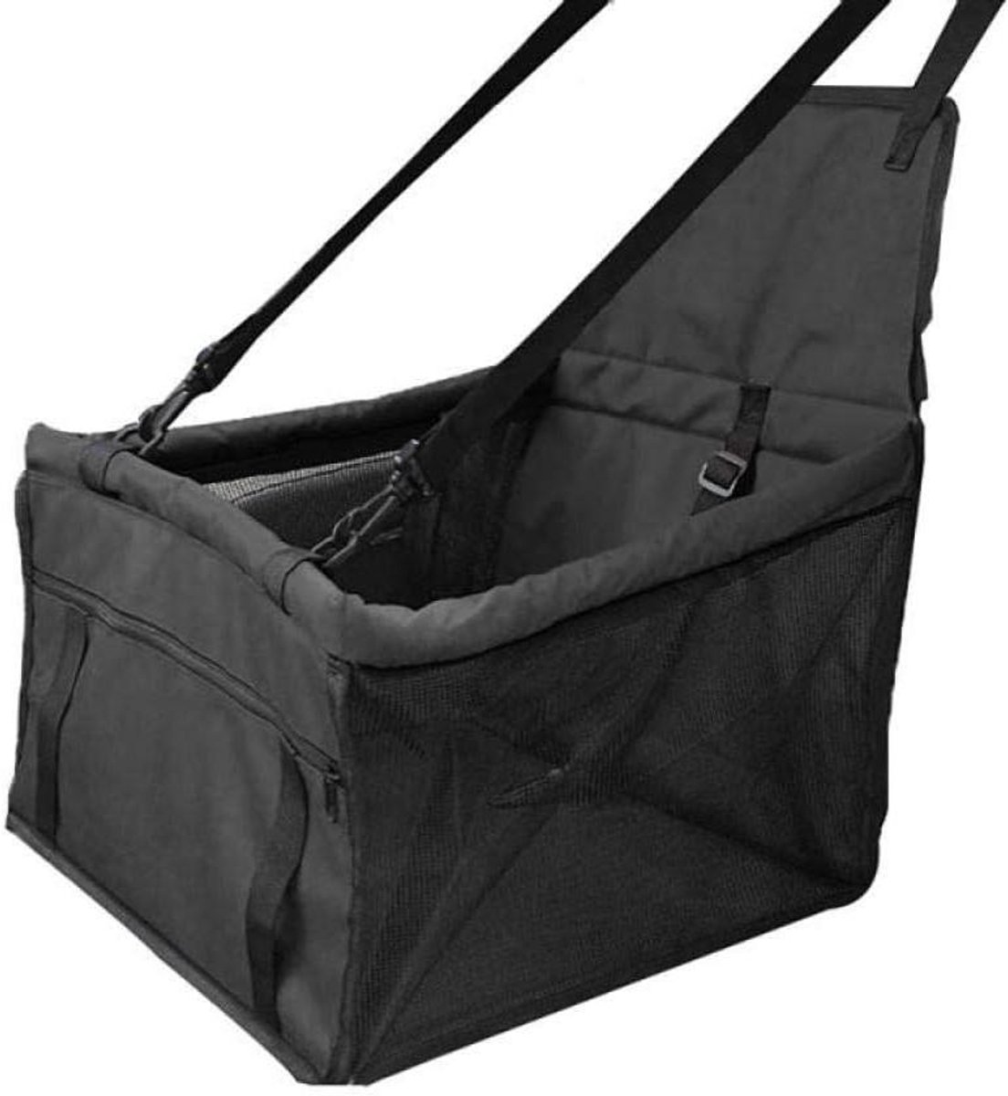 Huisdier Draagtas - Reismand Auto - Veilig Vervoer - Waterdichte Oxford Stof - 40 x 30 x 25 cm - Zwart