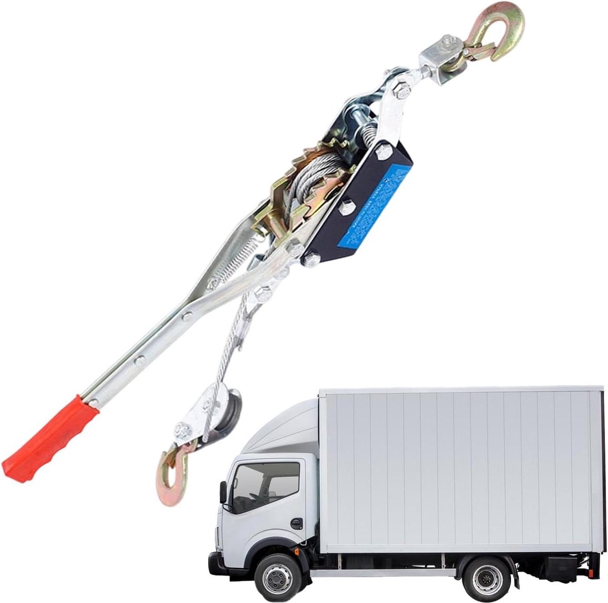 Kabelspanner Handlier - Hektrekker Ratel - Lading Zekeren - Dubbele Haak - 2 Ton - Zilver