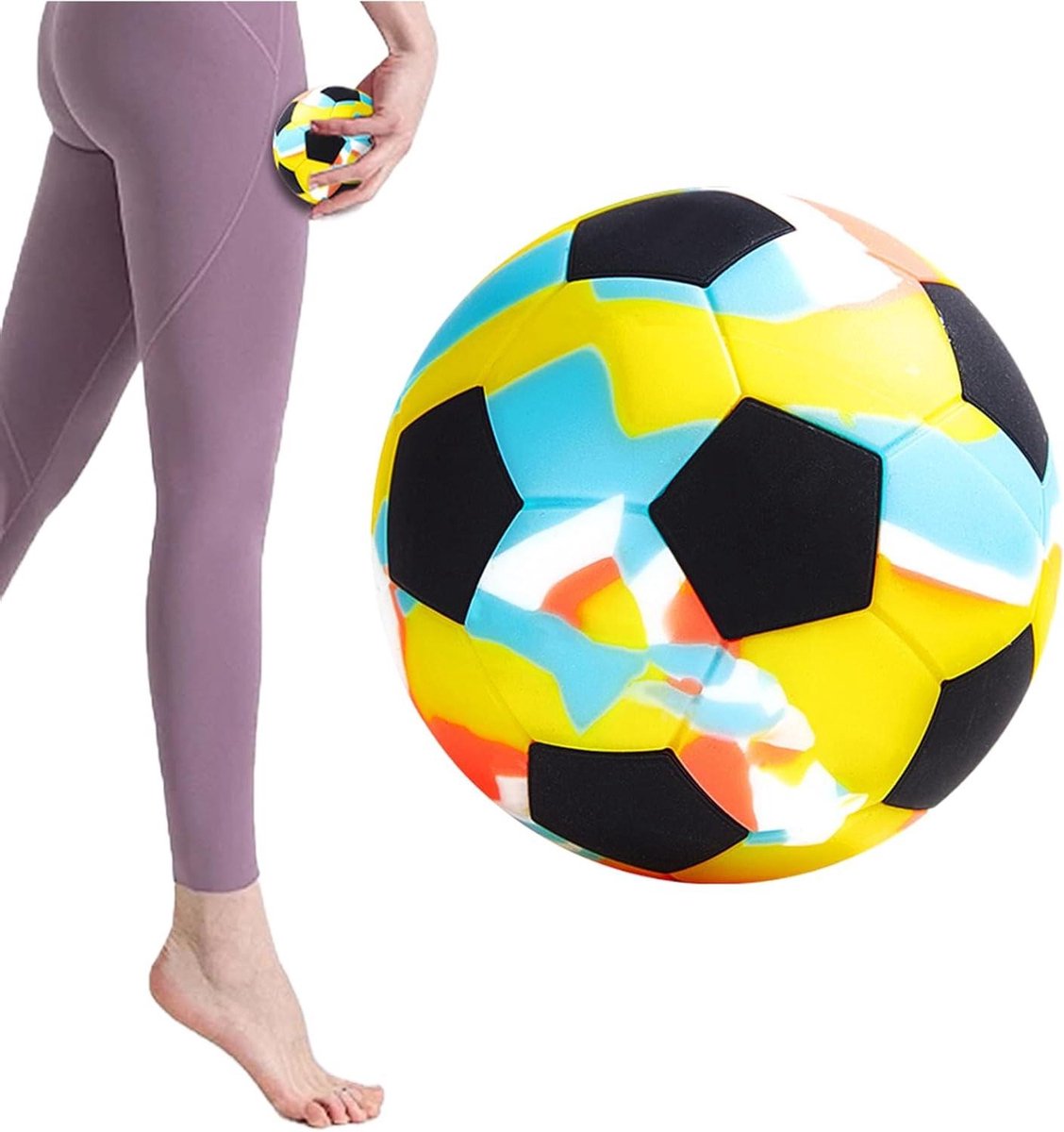 Spier Massage Bal - Handmatige Ontspanning - Spierherstel Ondersteuning - Voetbalvorm Ontwerp - 65 cm Diameter - Blauw