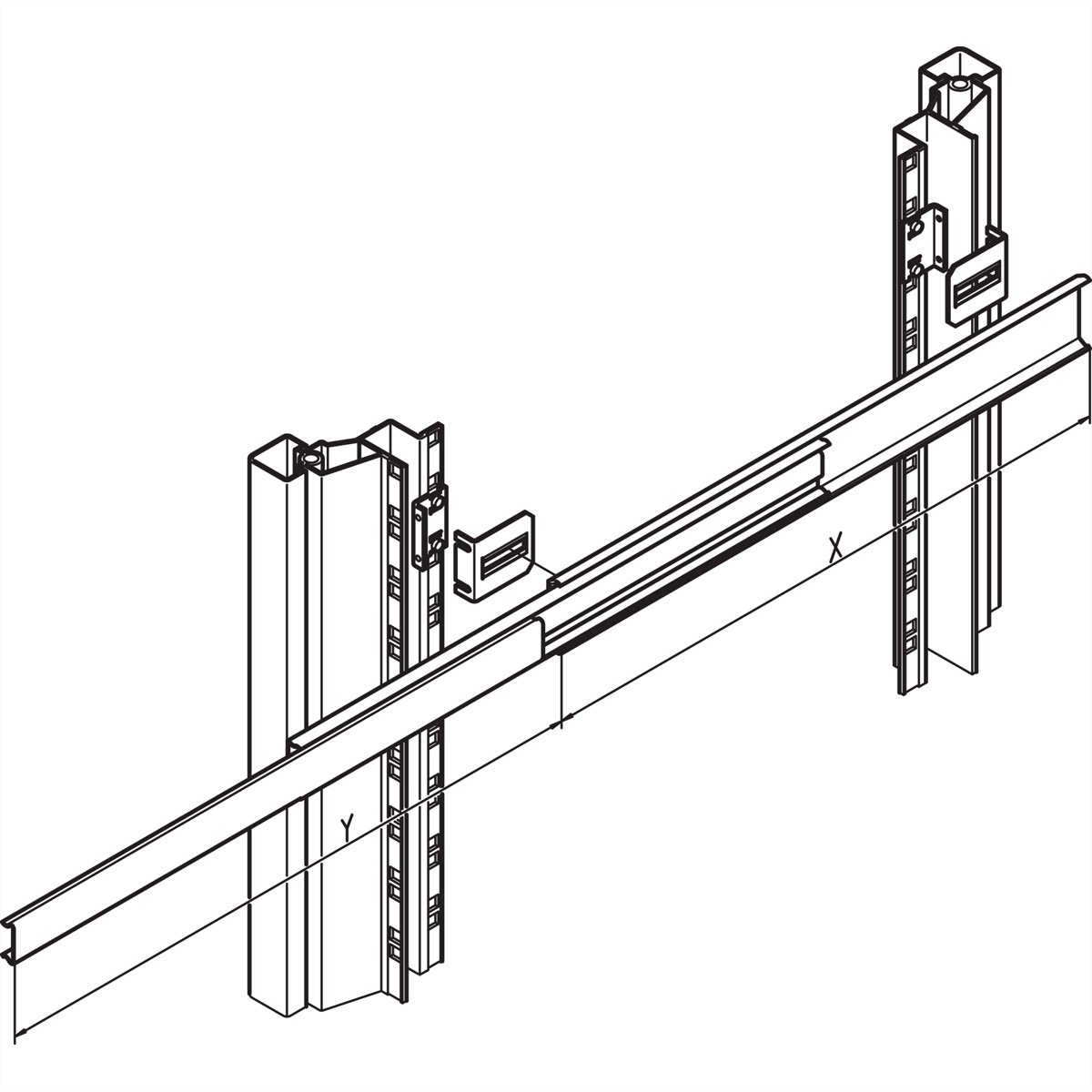 Image of SCHROFF Montageset voor telescopische geleider, Universeel voor 1 of 2 U, Novastar