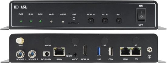 Multimedia Speler - LED Display - Programma's Tonen - App Bediening - 24.9 cm - Zwart — afbeelding 4