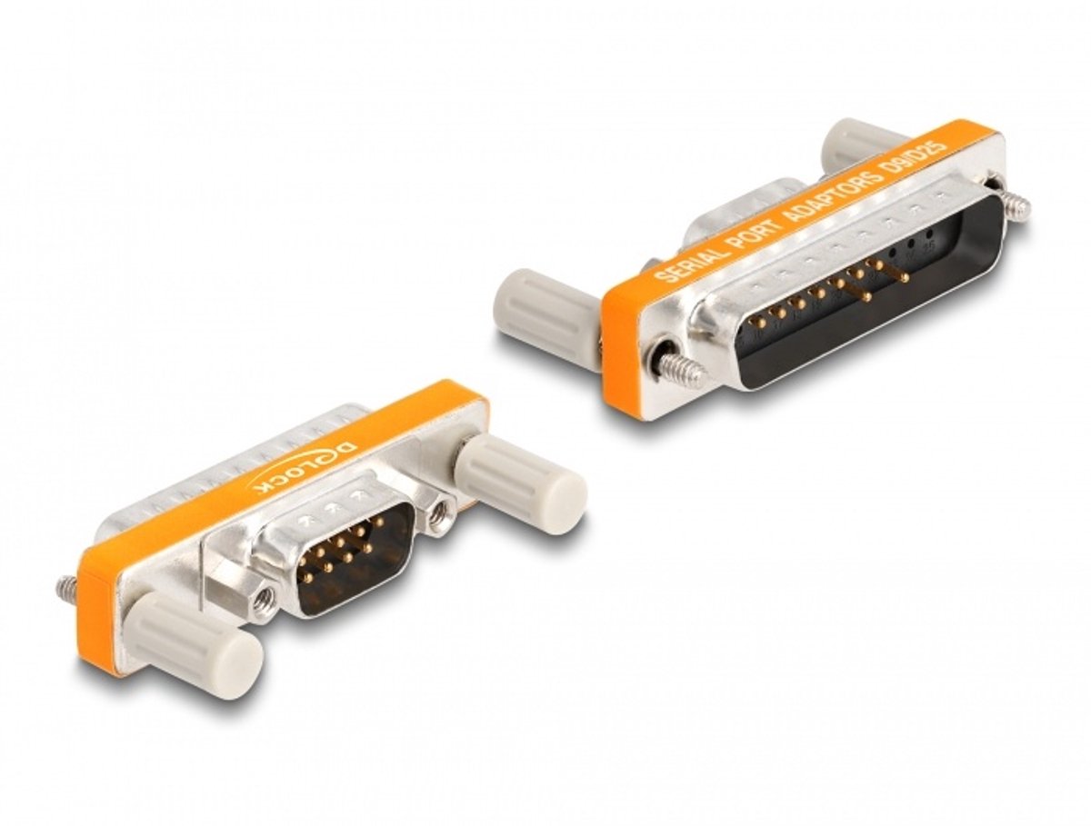 Adapter d-sub 9 pin mannelijk met moeren tot d-sub 25 pin mannelijk met schroeven