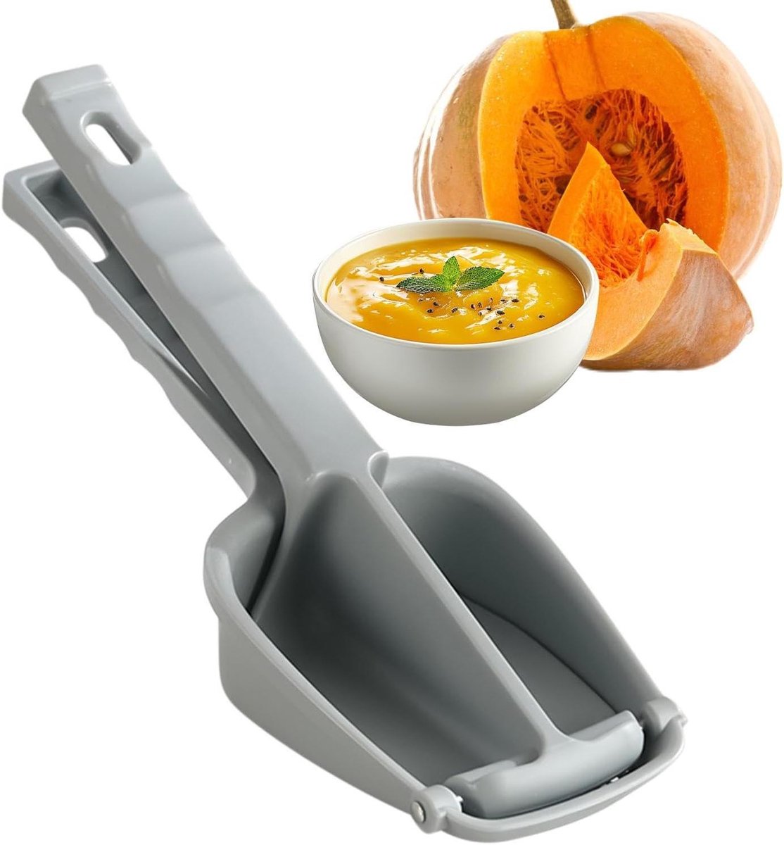 Aardappelstamper - Keukenapparaat - Puree Maken - Uniform Gatdesign - 32 x 10 cm - Grijs