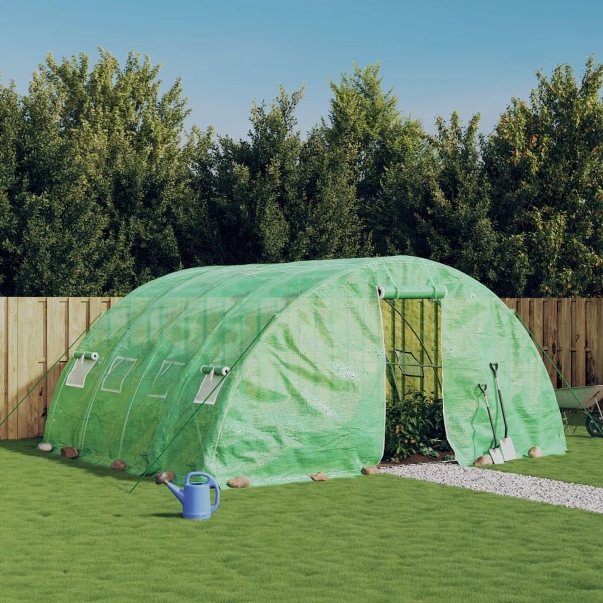 Stalen kas - Kweekkas serre - Planten beschermen - UV- en weerbestendig - 5 x 4 x 23 m - Groen