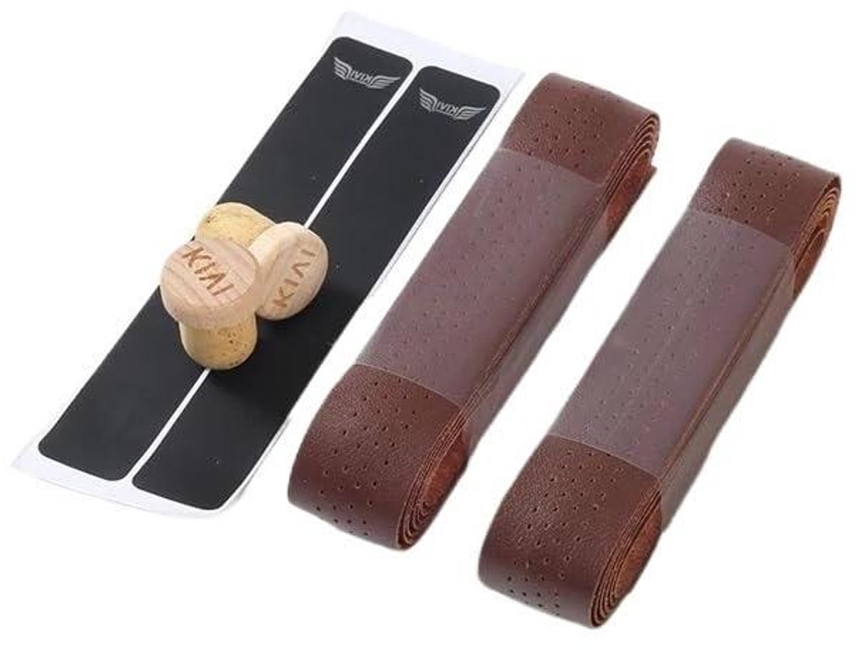 Stuurband Fiets - Racefiets Stuur - Comfortabel Rijden - Trillingsdempend Leer - 190 x 29 mm - Donkerbruin