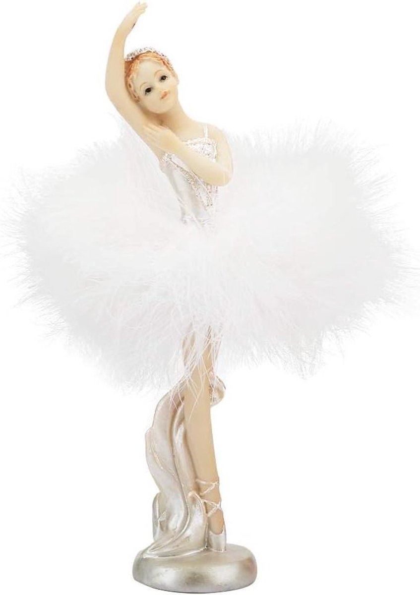 Ballerina Beeldje - Dansend Meisje - Huis Decoratie - Exquise Afwerking - 22 cm Hoog - Roze of Wit