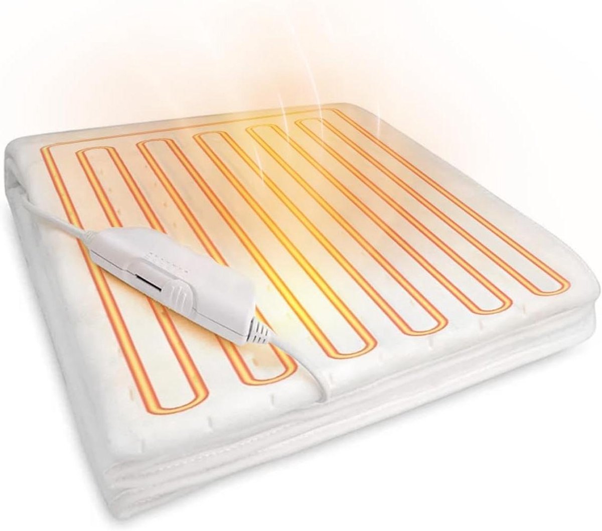 Elektrische deken - Verwarmde deken - Warm slapen - 6 temperatuurstanden - 150 x 80 cm - Wit