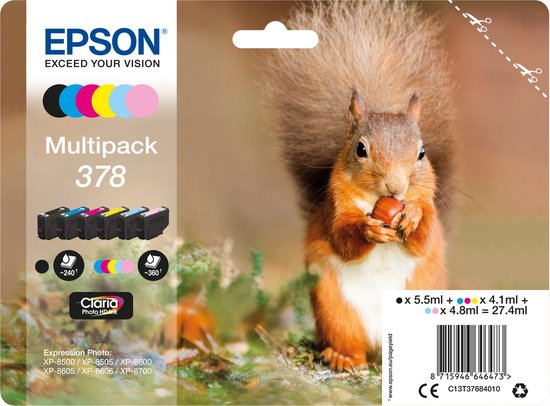 Epson Original Ink Cartridge Epson Multipack 378 Yellow Black Cyan Magenta