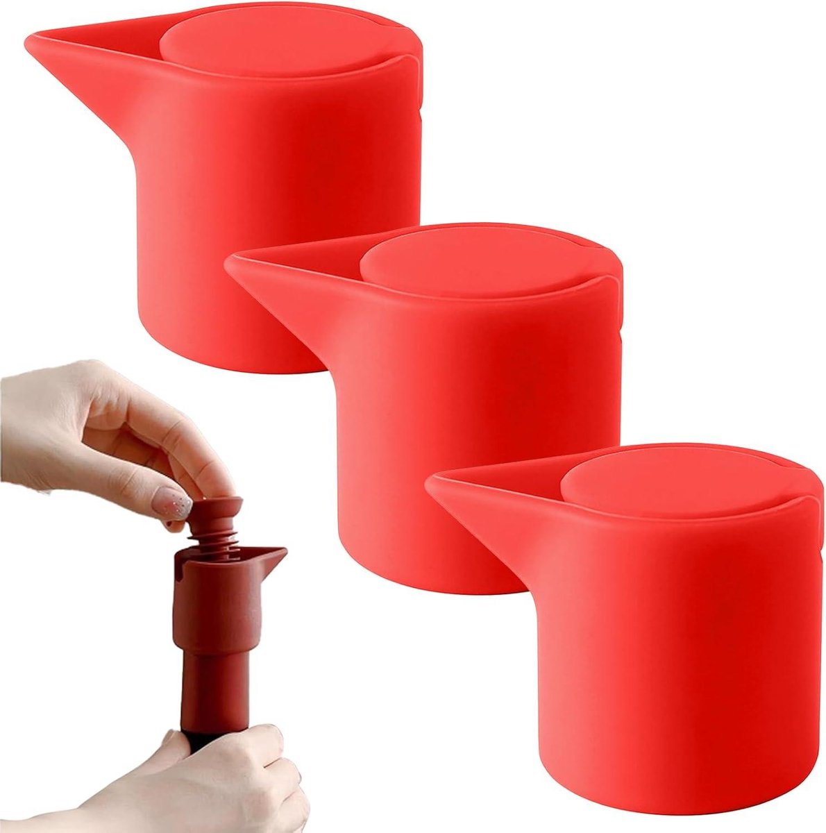 Wijnstoppers - Flessen Kurken - Wijn Bewaren - Luchtdichte Afsluiting - 3 Stuks - Rood