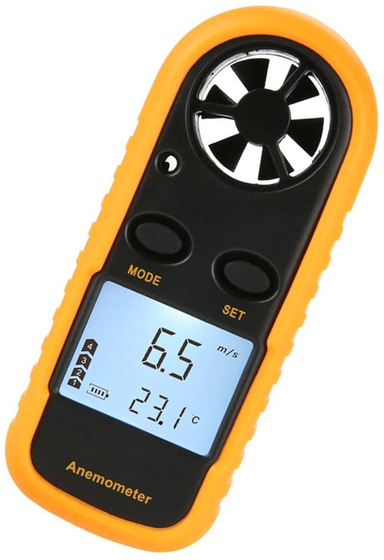 Digitale Anemometer - Windsnelheidsmeter Thermometer - Windmeting Analyseren - 5 Windsnelheidseenheden - 10.5 x 4 cm - Grijs — afbeelding 2