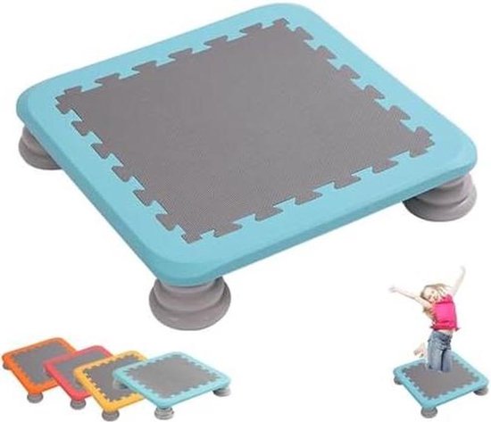 Vierkant Springbord - Mini Trampoline - Balans Oefenen - Antislip Basis - 65x65 cm - Rood