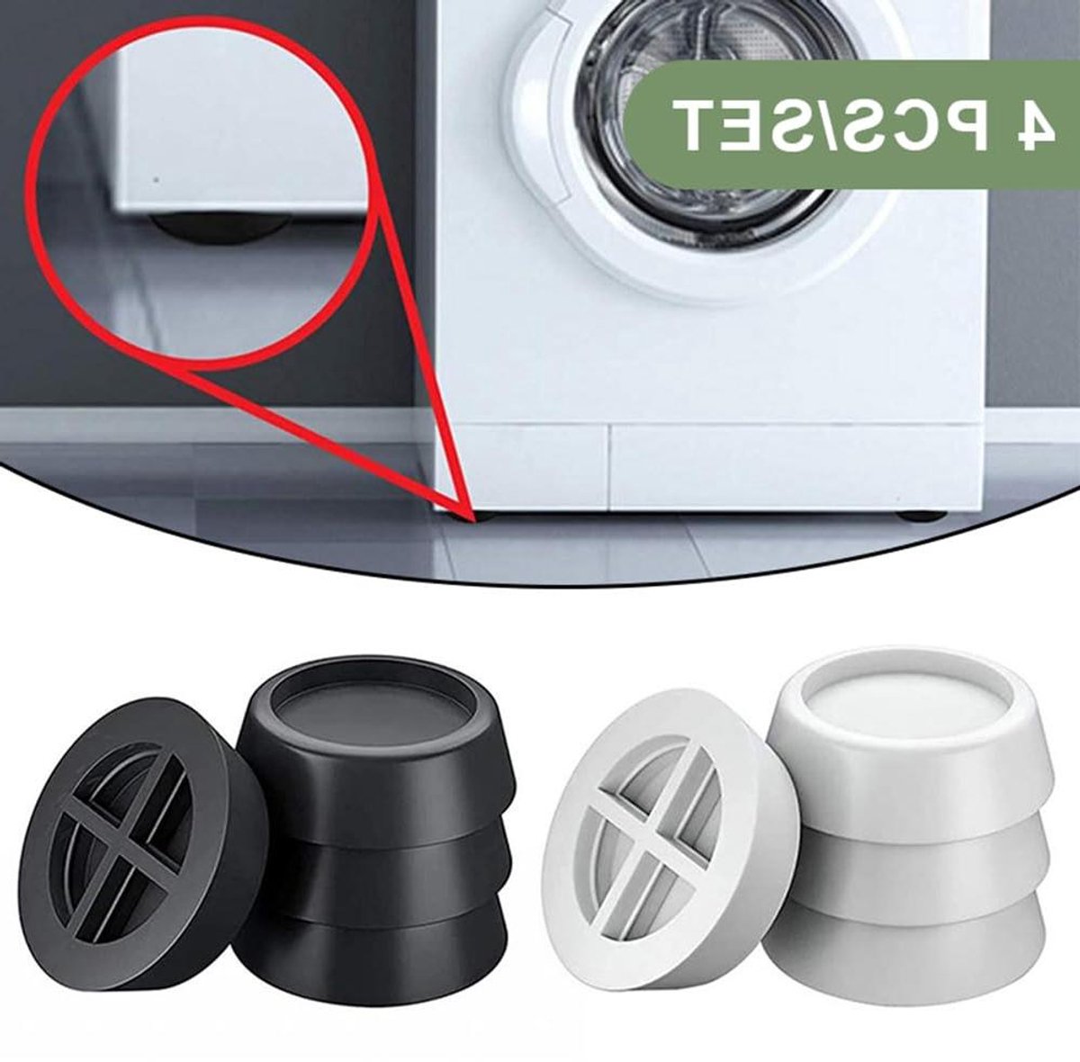 Anti Vibratie Pads - Wasmachine Dempers - Apparaten Stabiliseren - Universele Pasvorm - 45x65x2cm - Wit