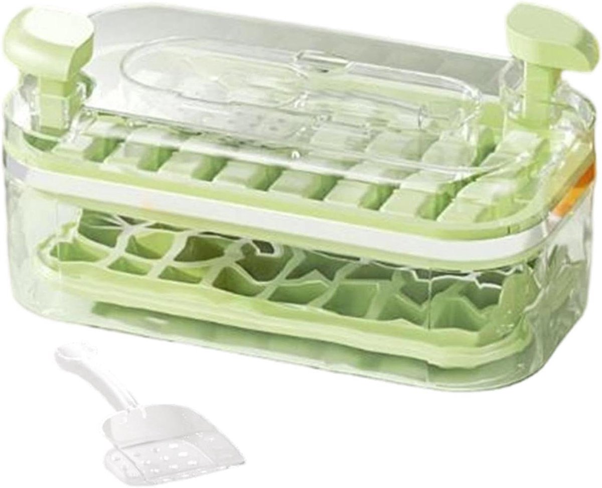 IJsblokjeshouder Vriezer - IJsblokjesmaker Bakje - Dranken Koelen - Eenvoudige Verwijdering - 24 x 10.5 x 13 cm - Groen