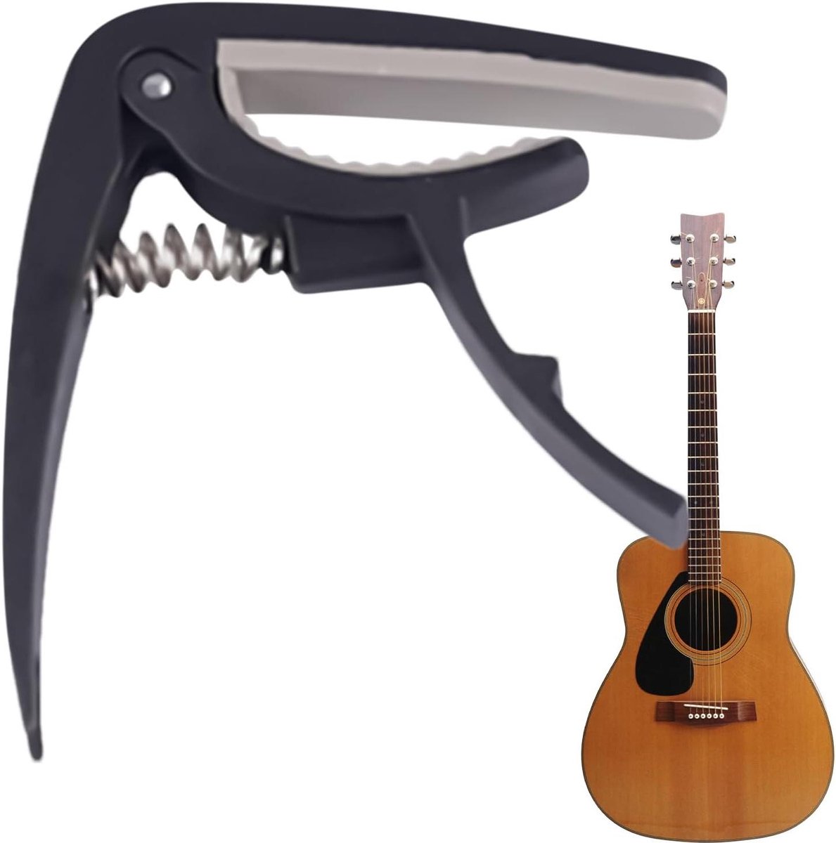 Gitaar Capo - Gitaar Trainer - Muziek Leren - Verstelbare Klem - 92 x 78 cm - Zwart