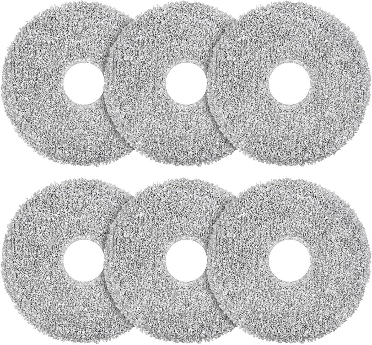 Reinigingsdoekjes Robotstofzuiger - Mop Pads - Vloeren Schoonmaken - Wasbaar en Herbruikbaar - 6 stuks - Grijs