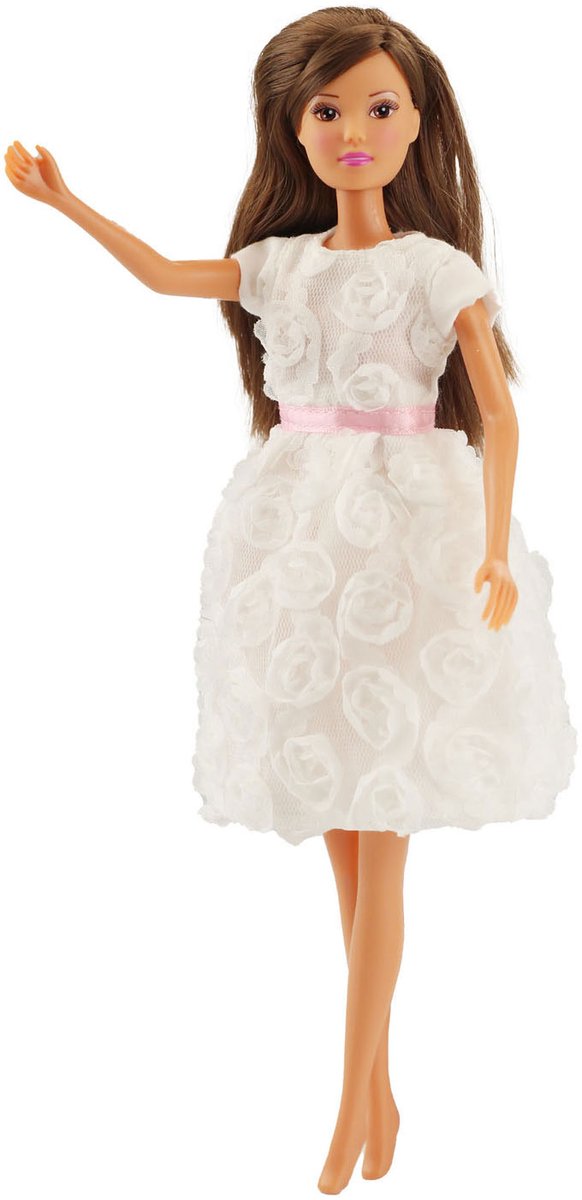 Witte Jurk voor Modepoppen - 29cm — afbeelding 2