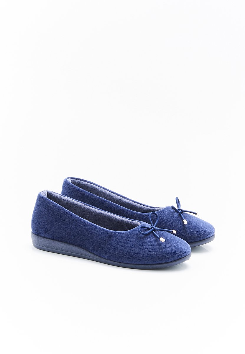 Damart - Ballerina's velours sleehak - Dames - Blauw - 39