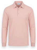 Roze Vercate poloshirt met lange mouwen, maat M, met geborduurd logo.