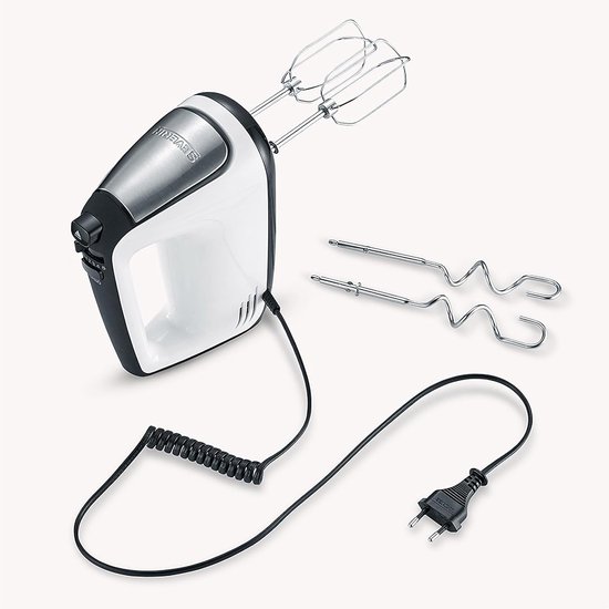 Handmixer - Keukenmixer - Beslag Maken - Flexibel Spiraalkabel - 400 Watt - Wit Zwart — afbeelding 3