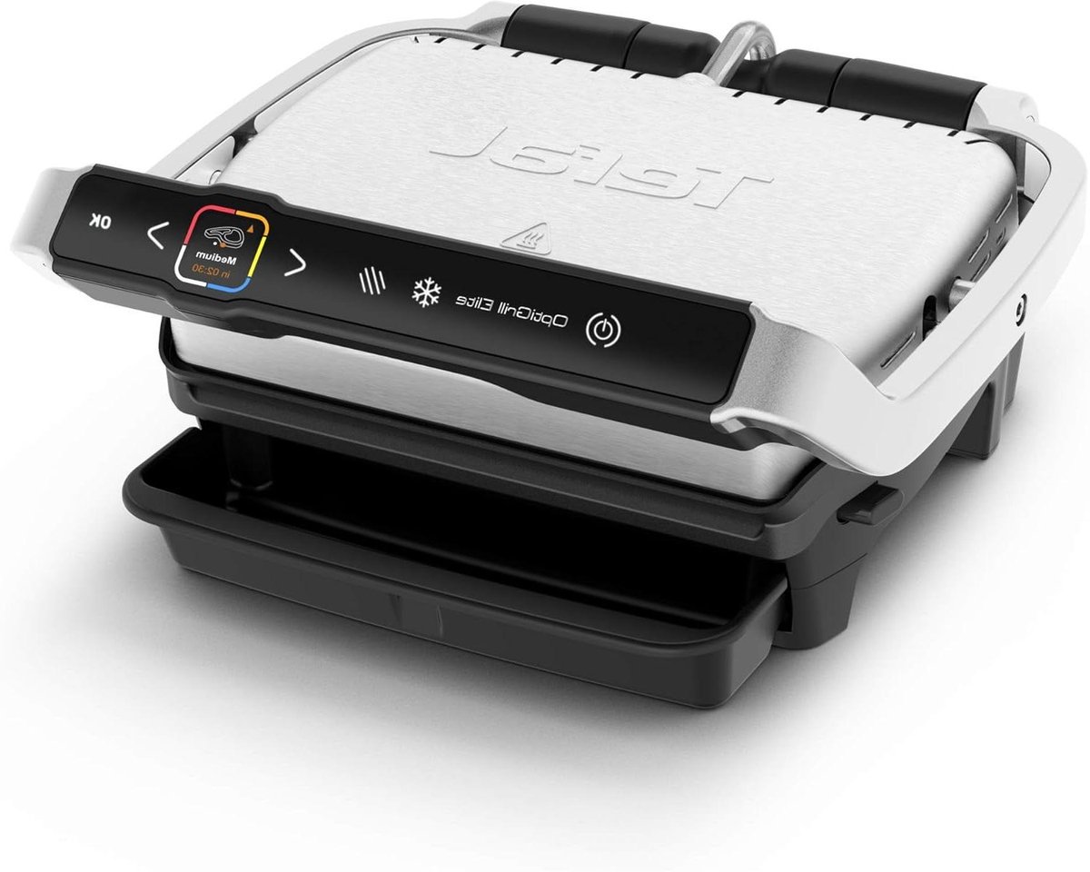 Contactgrill - Elektrische Grill - Binnen Grillen - 12 Automatische Programma's - 2000 Watt - Zwart RVS