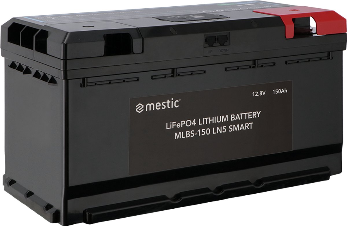 Mestic LiFePO4 Lithium Accu MLBS-150 LN5 Smart - Voor campers, caravans en off-grid - 150 Ah capaciteit - Bediening via App - IP65 waterdicht