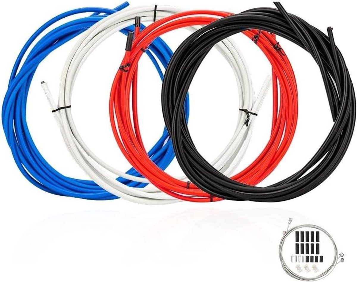 Fiets Kabel Set - Rem en Versnelling - Fiets Onderhoud - Roestvrij Staal Binnenkabel - 2 Meter Slang - Zwart