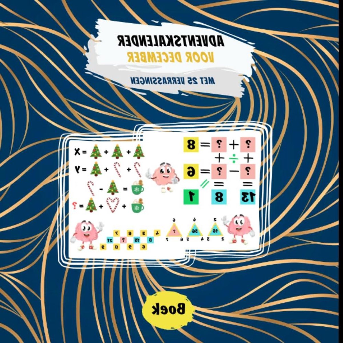 Adventskalender Puzzelboek - Wiskunde Kalender - Dagelijkse Puzzels - 25 Verrassingen - 21.59 x 21.59 cm - Multicolor