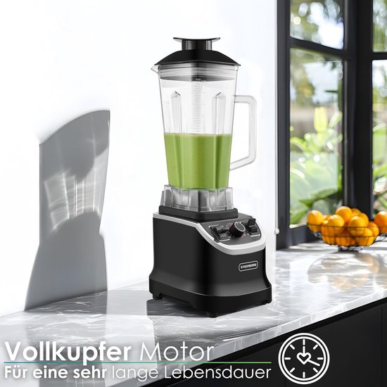Krachtige Keukenmixer - Multifunctionele Blender - Gezonde Dranken Maken - 1500 Watt Vermogen - 2 Liter Capaciteit - Zwart — afbeelding 5