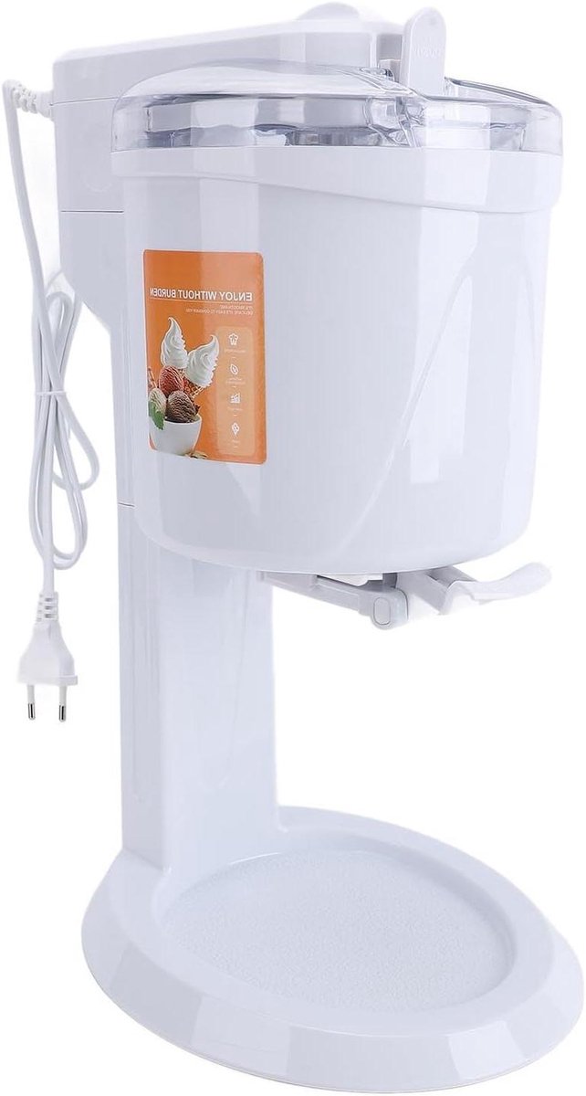 Ijsmachine Dessertmaker Zelf ijs maken Geluidsarme werking 1 Liter Wit