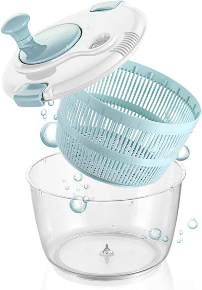 Salade Spinner - Sla Droger - Gezond Koken - Snelle Waterverwijdering - 5L Capaciteit - Wit