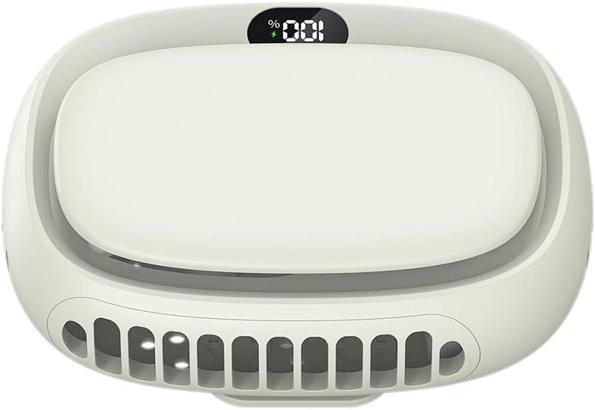 Draagbare Nek Ventilator - Persoonlijke Koeler - Verkoeling Onderweg - Stille Werking 5 Snelheden - 93x43x116 mm - Wit