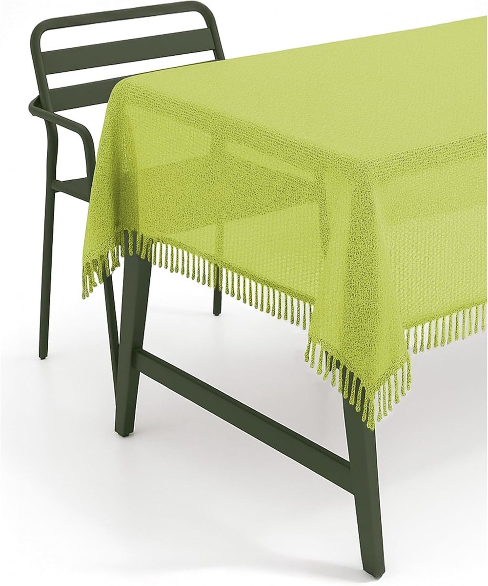Tuintafelkleed Rond - Balkontafelkleed Tafelkleed - Buiten Eten - Antislip Weerbestendig - 140 cm - Groen