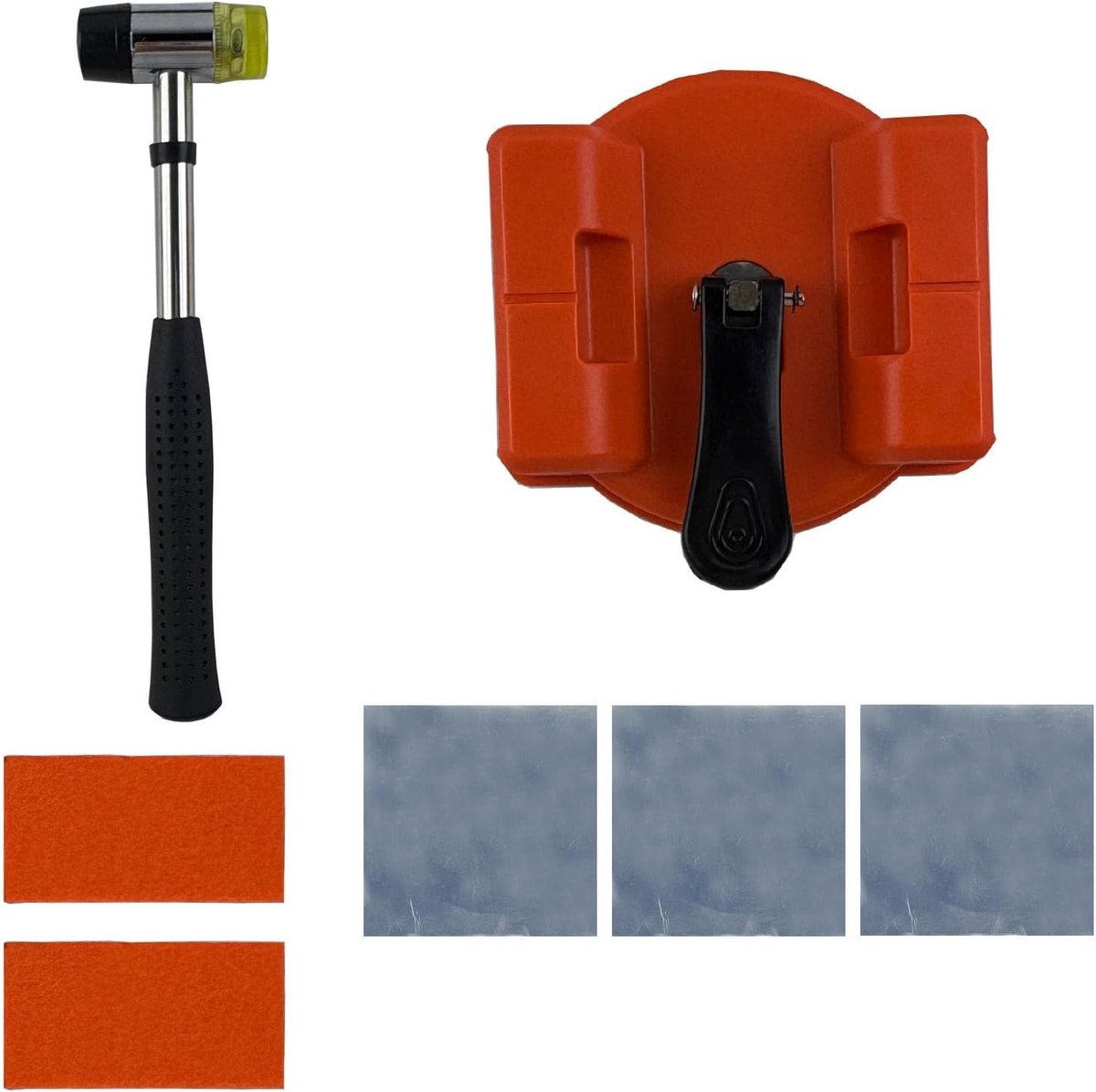 Reparatiegereedschap voor laminaatvloeren met zuignap, inclusief 3 kleefpads en vloervoege