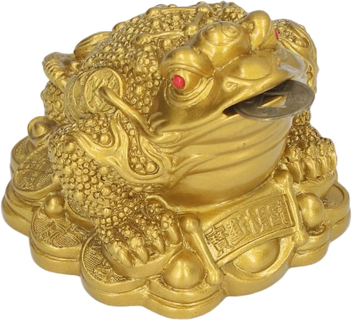 Chinese Feng Shui Decoratie voor Geluk en Rijkdom - Kikker met Munt voor Thuis en Kantoor