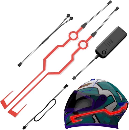 Motorhelm LED-strip - Waarschuwing licht Nachtrijden - Zichtbaarheid verhogen - Waterdicht en schokbestendig - 14 cm lengte - Rood — afbeelding 5