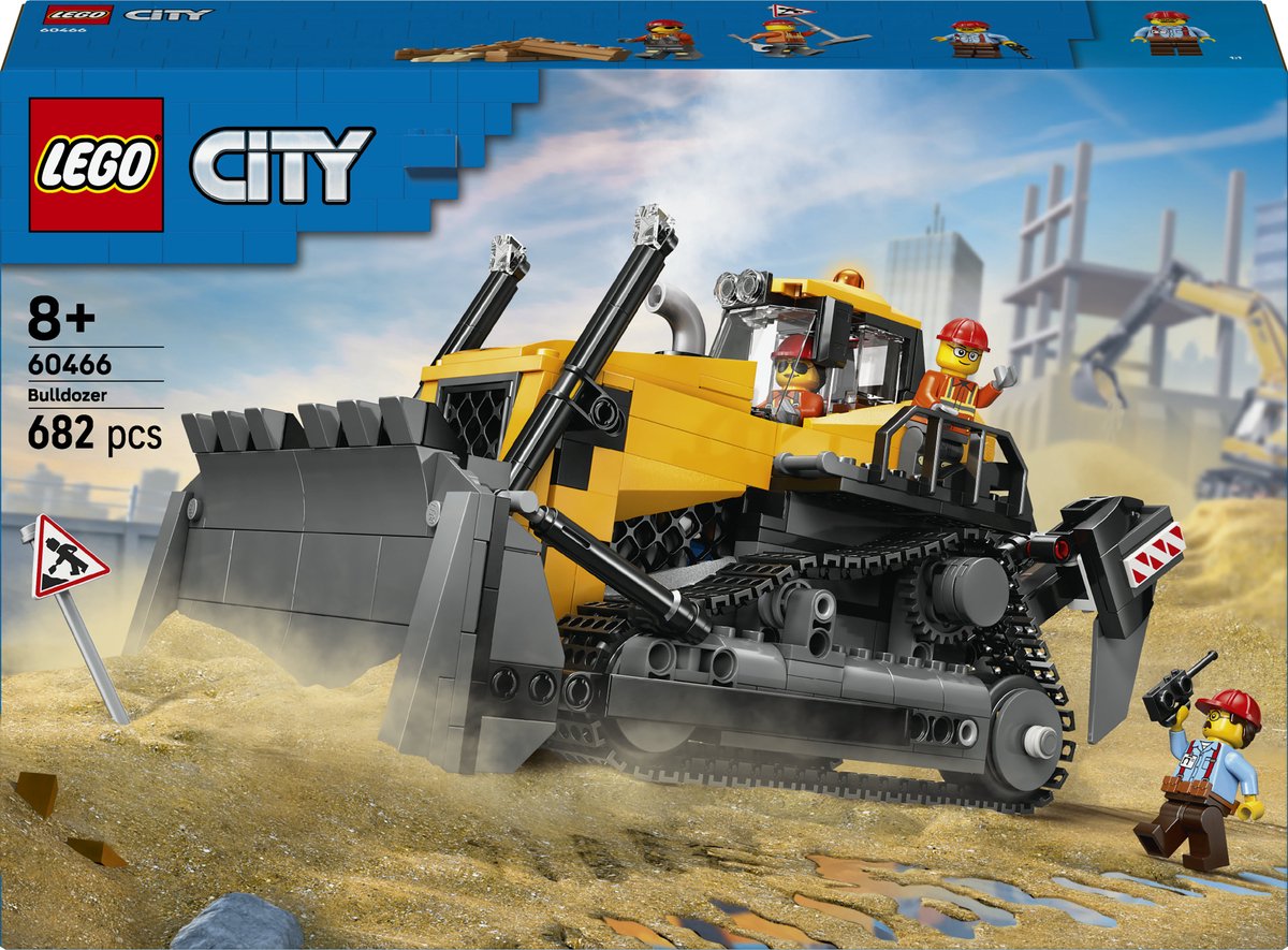 LEGO® City Gele Bulldozer, Bouwplaatsvoertuig - 60466 — afbeelding 11