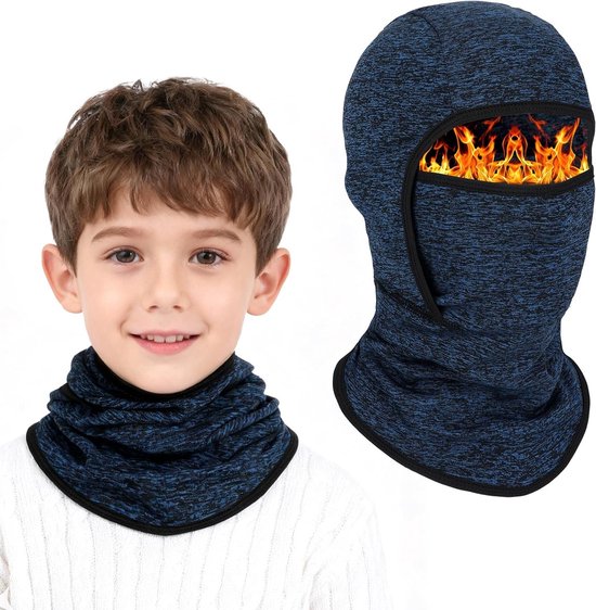 Thermisch Fleece Balaclava voor Kinderen van 4-12 Jaar, Multifunctionele Winddichte en Warme Ski Masker met Nekwarmer voor Fietsen en Wintersport voor Jongens en Meisjes