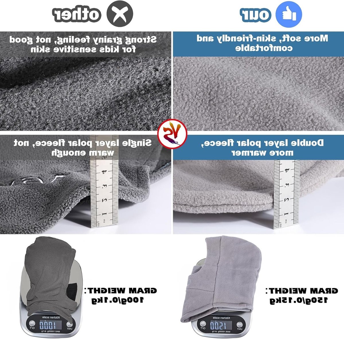 Thermische Fleece Balaclava voor Kinderen - Multifunctionele Winddichte Ski Masker, Warm Fleece Hoed en Nekwarmer voor Fietsen en Schaatsen voor Jongens en Meisjes