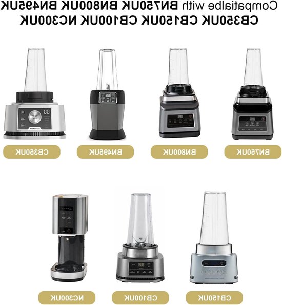 Vervangbekers met deksels voor Ninja Blender - 2-pack blenderonderdelen voor smoothies, sap en shakes — afbeelding 2