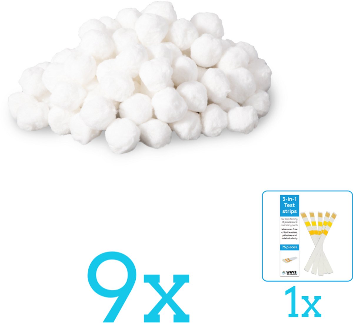 Intex - Filtermateriaal - Filterbollen 29045 - Geschikt voor Zandfilterpomp - Volumebundel - Filterbollen - 9-delig