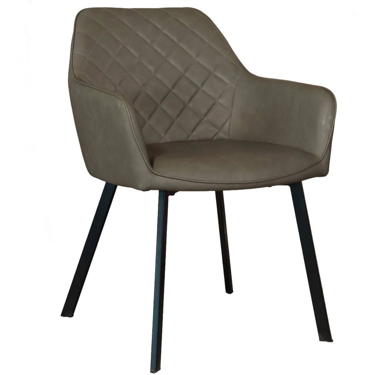 Lizzely Garden & Living Eetkamerstoel met armleuning Yurgan antraciet kunstleder eetstoel zetel