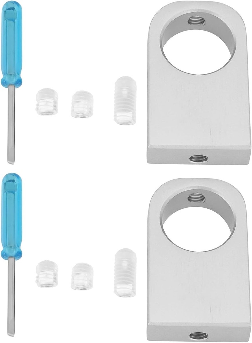 Aluminium Klemmen voor Aquarium Inlaat- en Uitlaatbuizen - 2 Stuks, 16mm Afstand, 21.5mm Opening