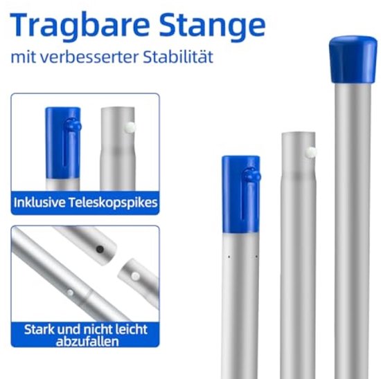 Zwembadschepnet 161 cm telescoopstang, 14,5 cm diep fijnmazig - voor zwembad en vijver van Merkloos — afbeelding 5