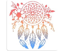 Sjabloon - Dromenvanger - Herbruikbaar - 30 x 30 cm - Decoratie - Bloem - Holle - PET - Stencil - Verf - Schilderen - Muur - Hout - Canvas - Meubels - DIY - Kunst - Geschikt voor - Dromenvanger decoratie - Zelf maken