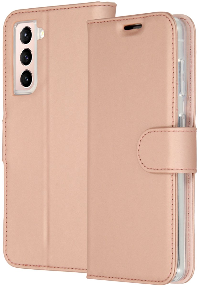 Accezz Hoesje - Geschikt voor Samsung Galaxy S21 Plus - Wallet Softcase Bookcase - Rosé Goud
