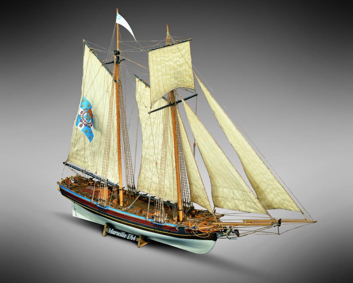 Mamoli MV25 Marseille houten scheepsmodel schaal 1:64 DIY