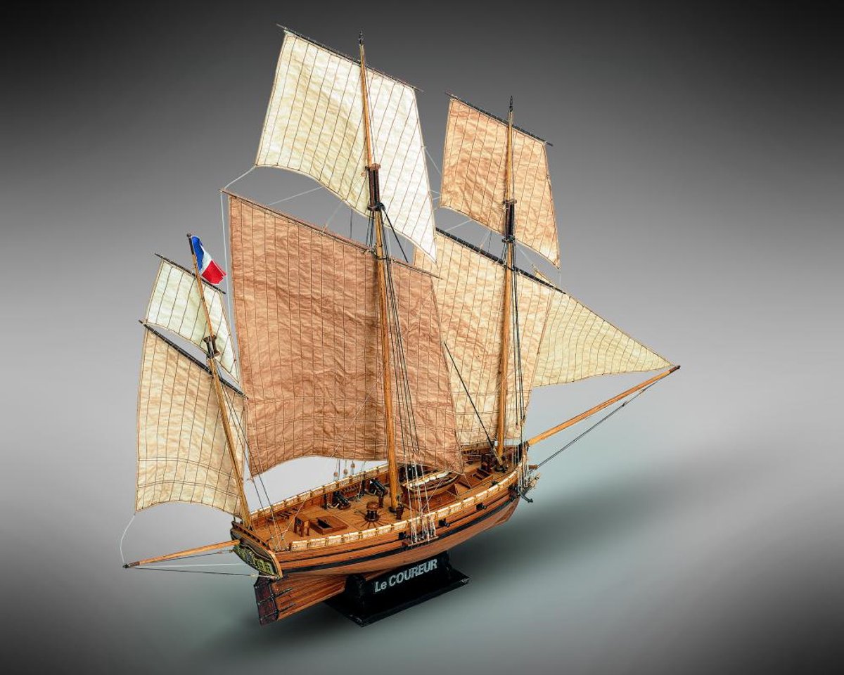 Mamoli MV38 Le Coureur houten scheepsmodel schaal 1:54 DIY